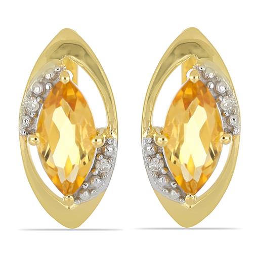 BUY 14K GOLD NATURAL CITRINE GEMSTONE CLASSIC EARRINGS